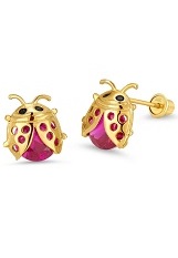 lovely quality lady bug stud earrings for toddler